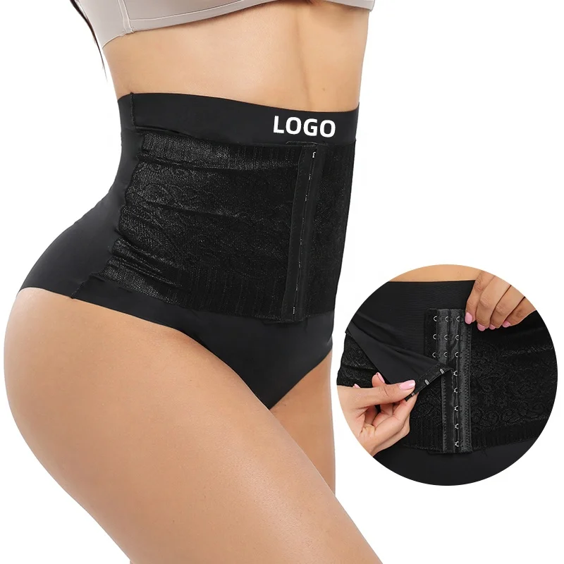 Sexy Women Seamless Underwear High Waist Trainer Adjustable Buckles Waist Trainer Thong Shapewear Panties Girdle