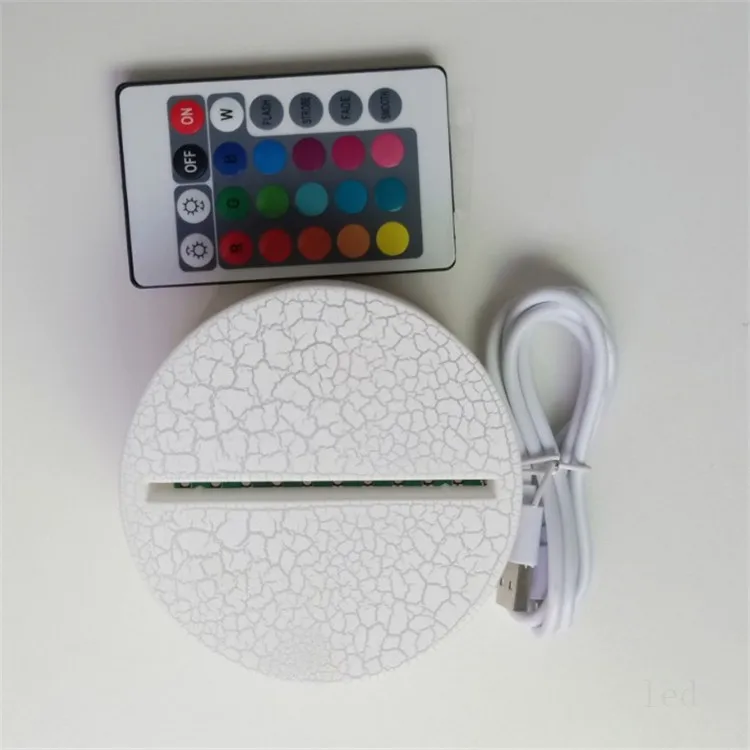 Kid Cartoon Creative Night Light 3D LED Illusion Crack Lamp Desk Lamp 16 Color Shine Home Bedside Remote Decor Lamp Kid