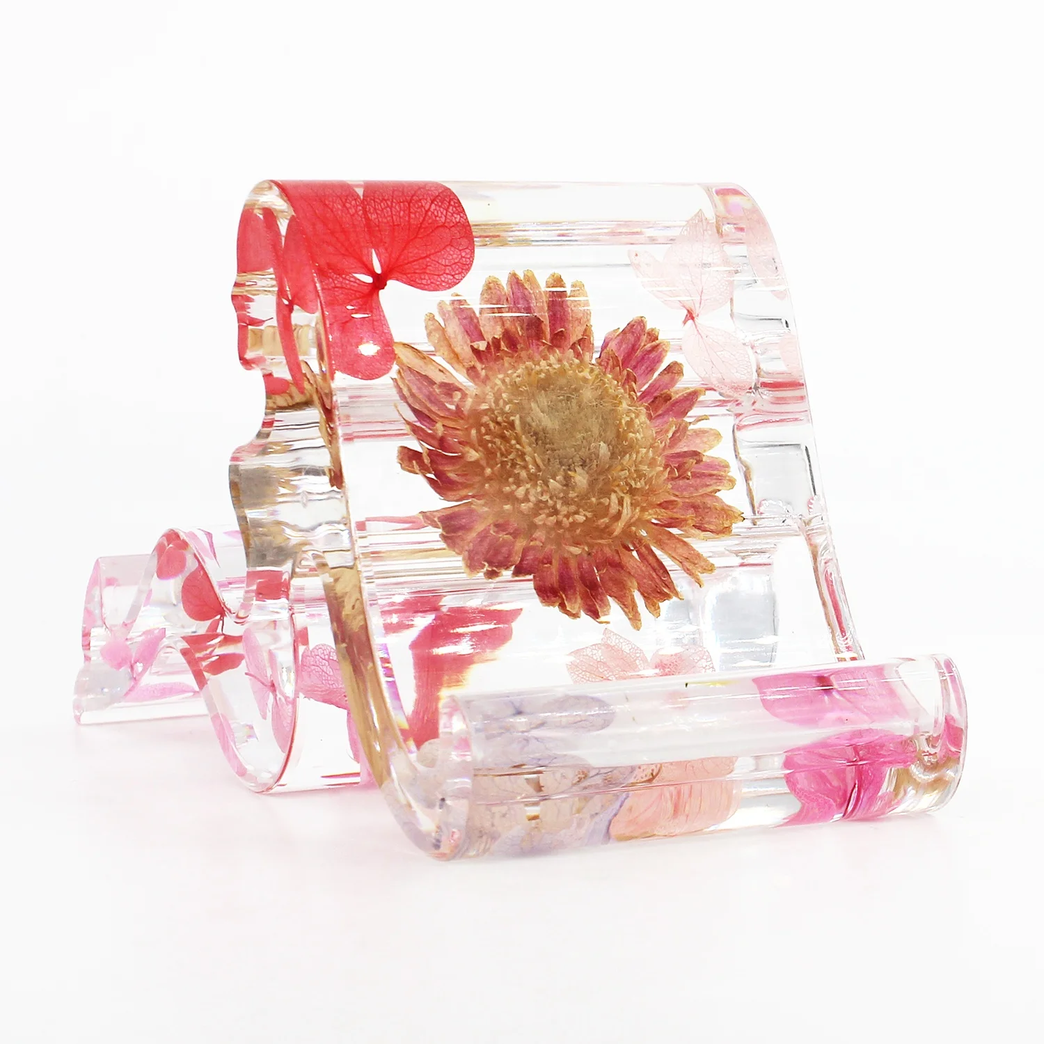 2023 New Product resin phone holder stand mobile cell  phone smartphone model with bugs insect flower resin crafts Novelty