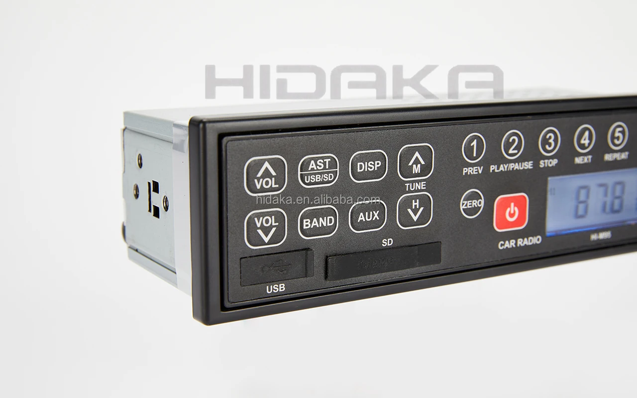 HIDAKA M95 1Din FM Car radio In-Dash with USB SD for Sumitomo Takeuchi Hitachi Komastu Excavator 12V 24V IP6X Real Time Clock