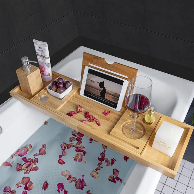  Длительная Водонепроницаемая бамбуковая Ванна Caddy Tray для