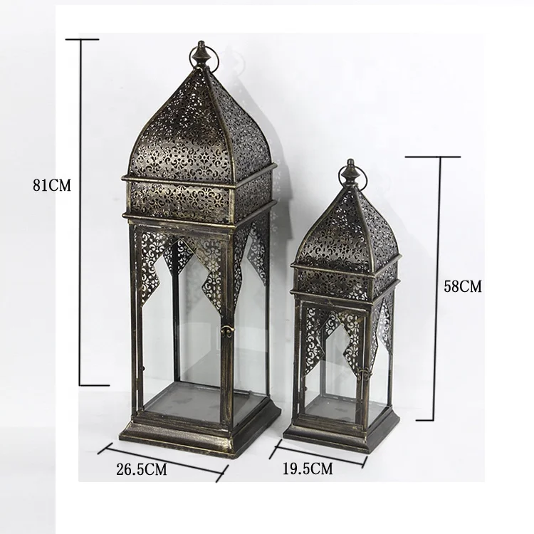 
Luckywind Vintage Style French Distressed Metal Lantern Candle Holders 