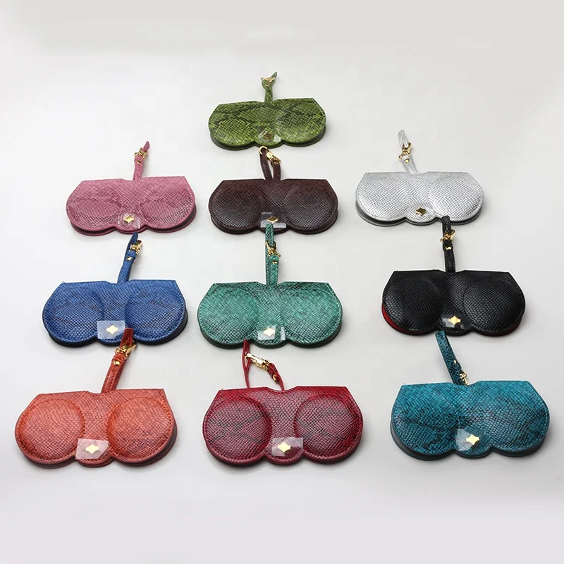 Sunglasses Protector Bag Cat Eye Suncover Glasses Storage Holder Case Women Bag Hanging Soft Leather Sunglasses Bag