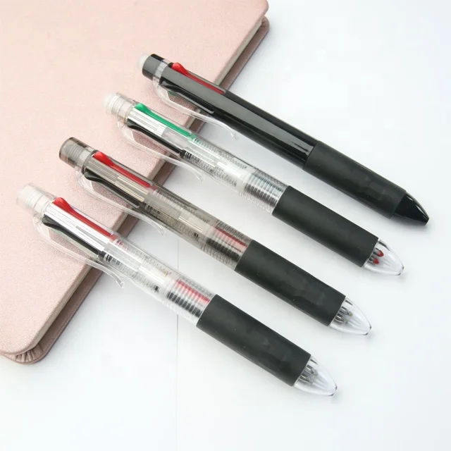 
Wholesale Plastic Logo Custom Pen Best Quality 4 in 1 Multi Color Erasable Pen 