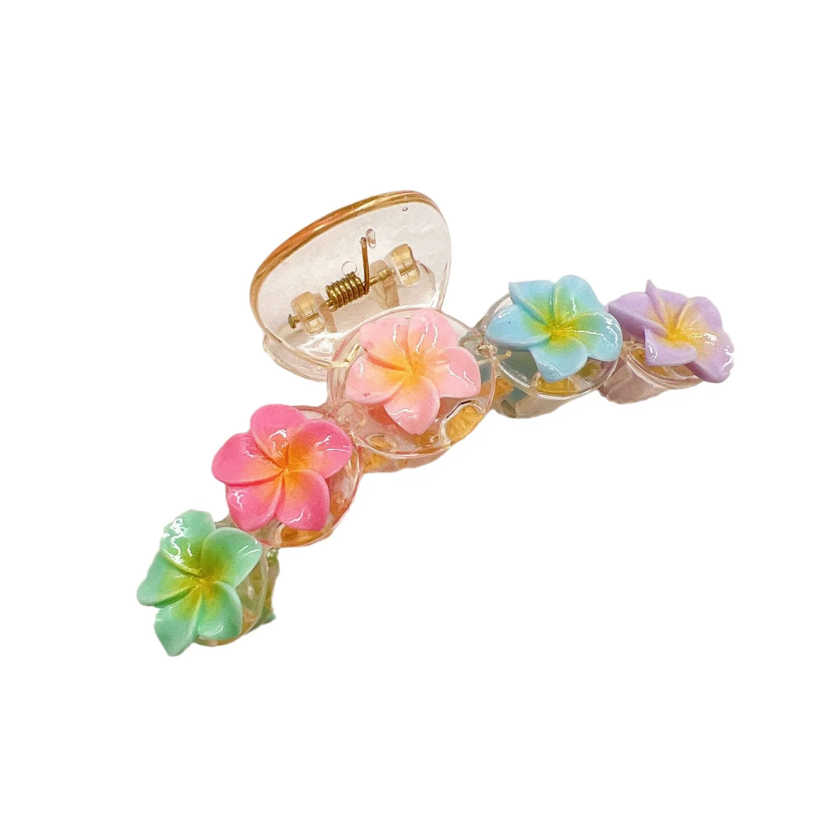 Cross-Border Amazon New Floral Hair Clip Frangipani Large Claw Women Back Head Updo Shark Clip Hair Accessory