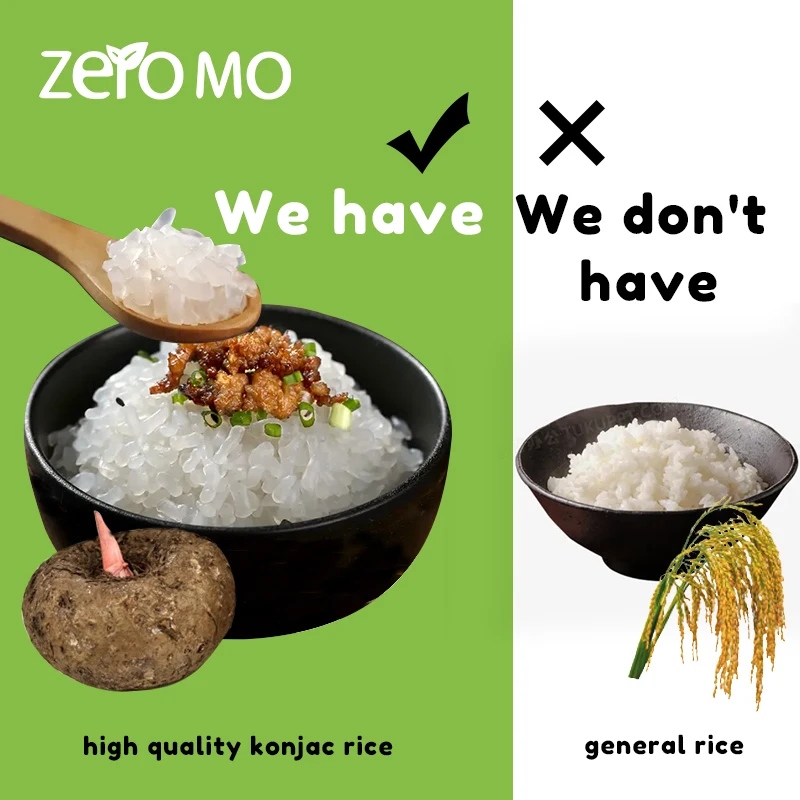 Own Brand Hot Style Export Healthy Full Of Fibre Low Carb Konnyaku Ketogenic Riz Konjac Rice