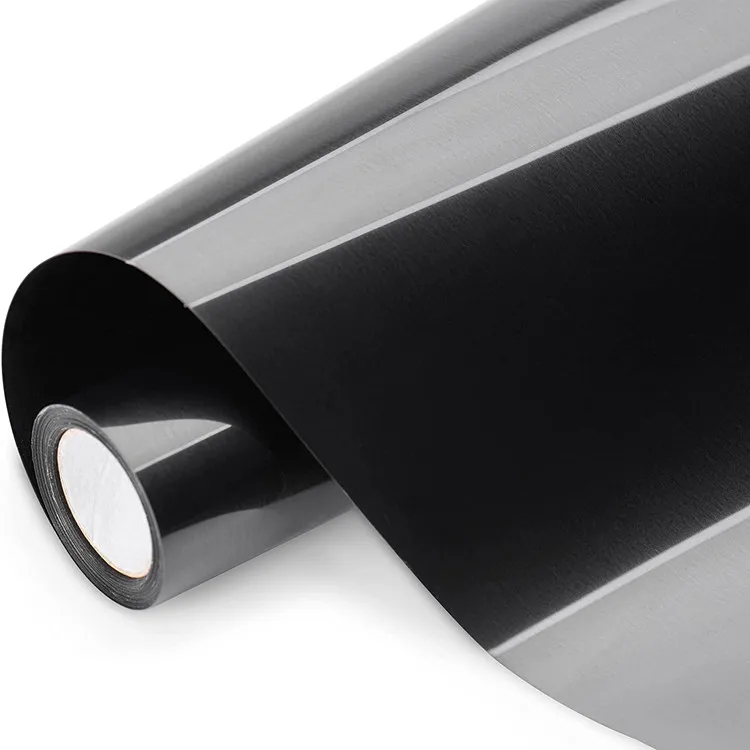 20inchx50Yard Easy To Cut Classic Black HTV Vinyl Rolls PU Material Stretchable Heat Transfer For Textiles Cotton Fabric