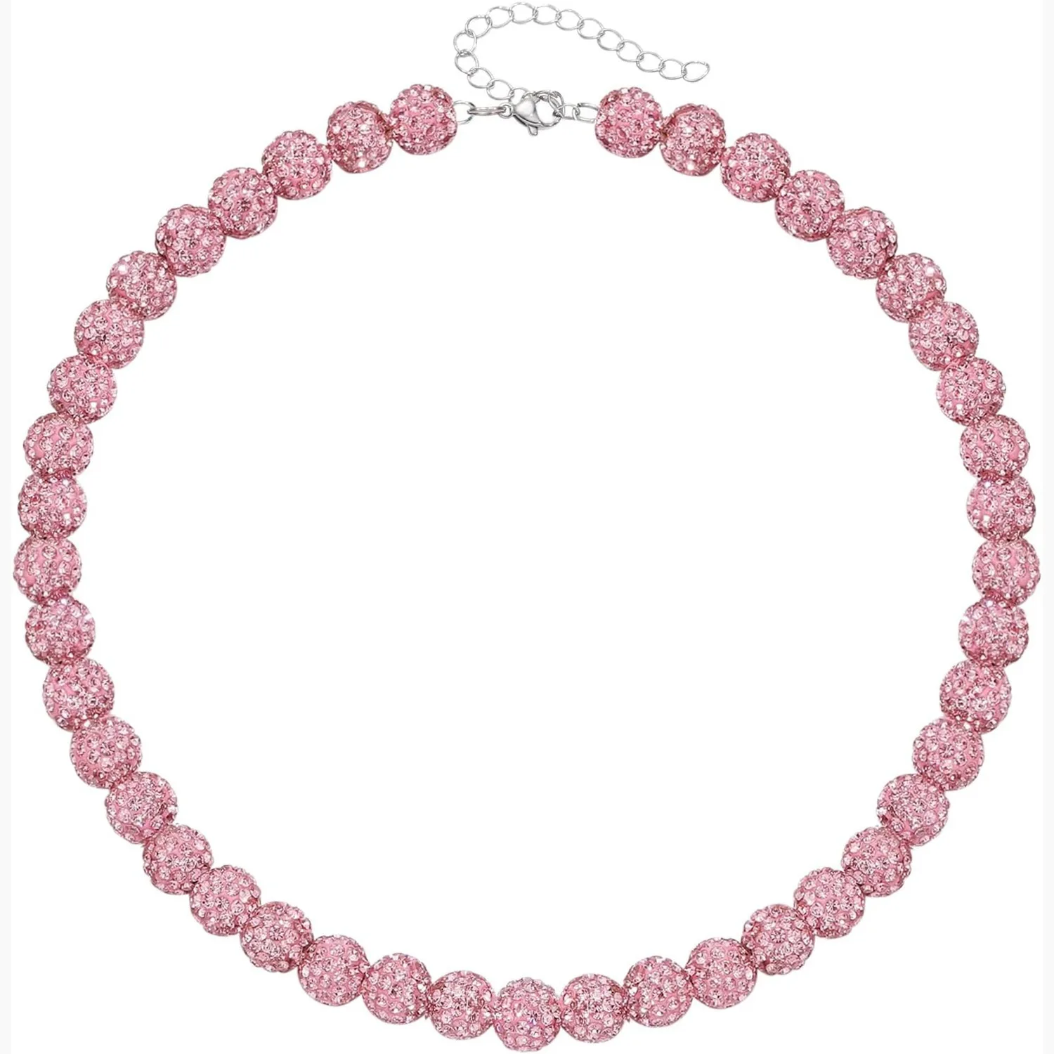 New Arrivals Polymer Clay Round Bracelet Necklace Rhinestone Baseball Bling Necklace Competitive Athletes Sport Jewelry