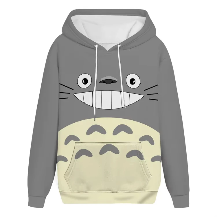 Wholesale My Neighbor Totoro Cosplay For Men Women Kids Black Printing For Men Women Kids Cosplay Costume Anime Hoodie Hooded