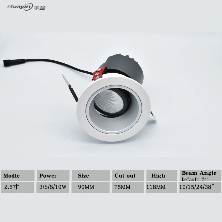 90/97Ra Low Price commercial projector Rotating Narrow Beam angle 5W 9W 12W COB Ceiling led spot light Recessed Lamp spotlight