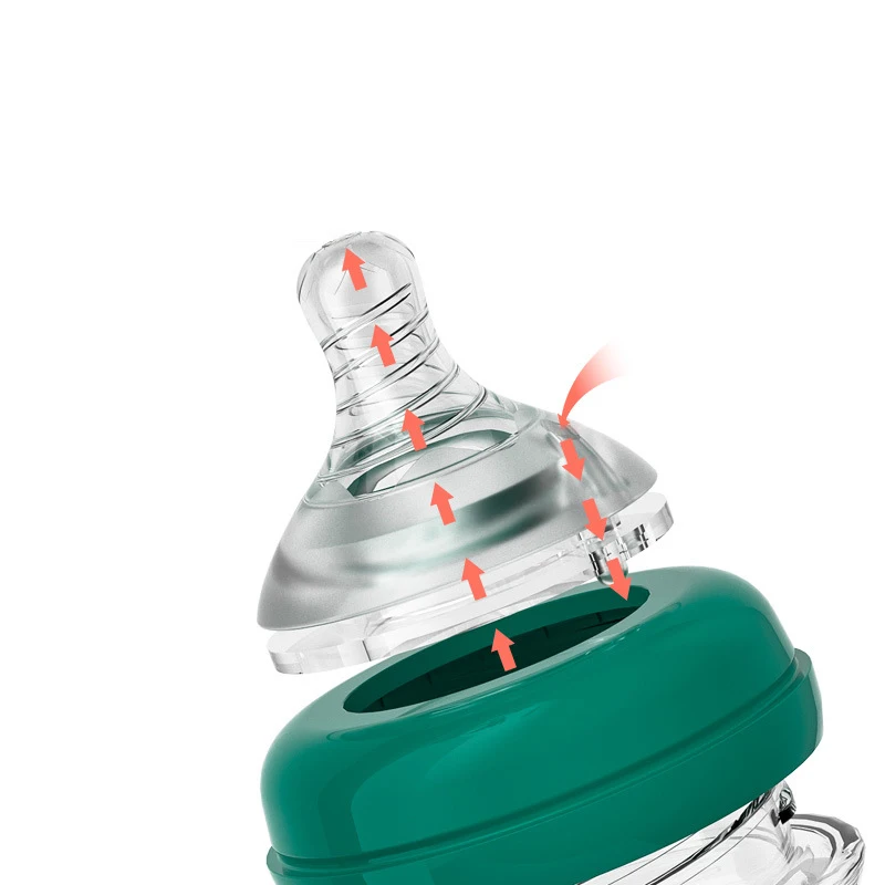 Hot Selling Baby Products Wide Neck Borosilicate Glass Baby Bottle Organic Feeding Bottle For Newborn Baby