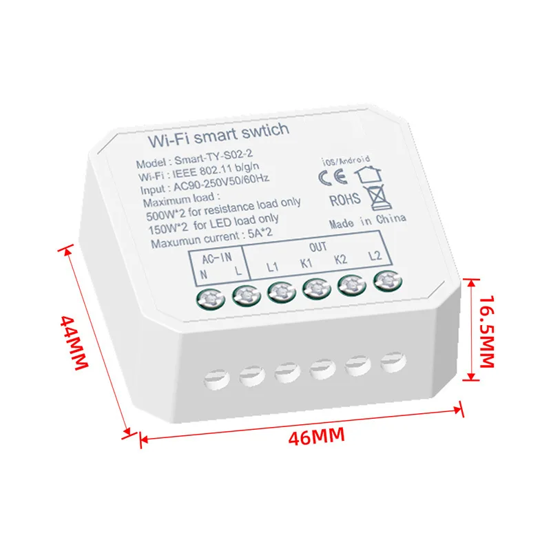 OEM/OED WiFi smart circuit breaker time controlled socket base on esp8285 Tasmota flash firmware Tooya SW02 smart switch breaker