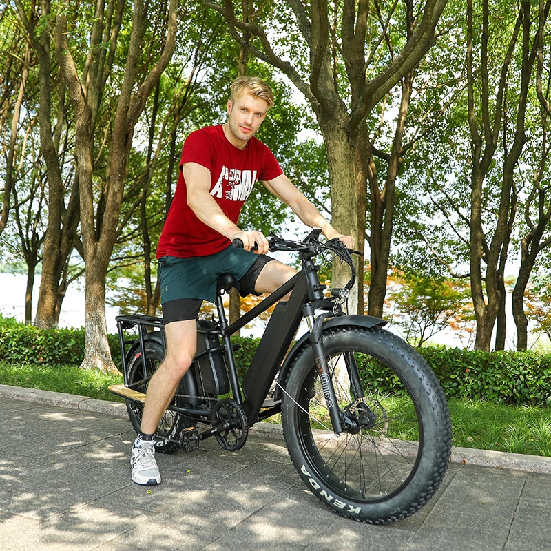 Высокоскоростной грузовой велосипед прицеп шаг через Bafang 48 В 1000 Вт Электрический с двойной батареей длинный хвост для продажи