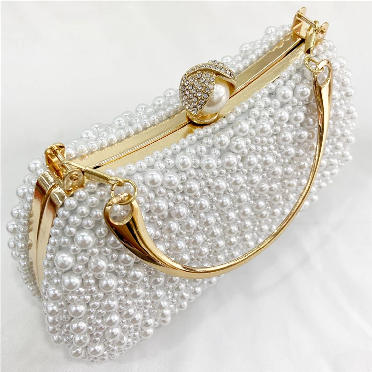 Bolsos De Noche Wedding Hand Pearl Purse Rhinestone Clutch Purses Beaded Party Bags Luxury Women Clutch Bag Evening Bags