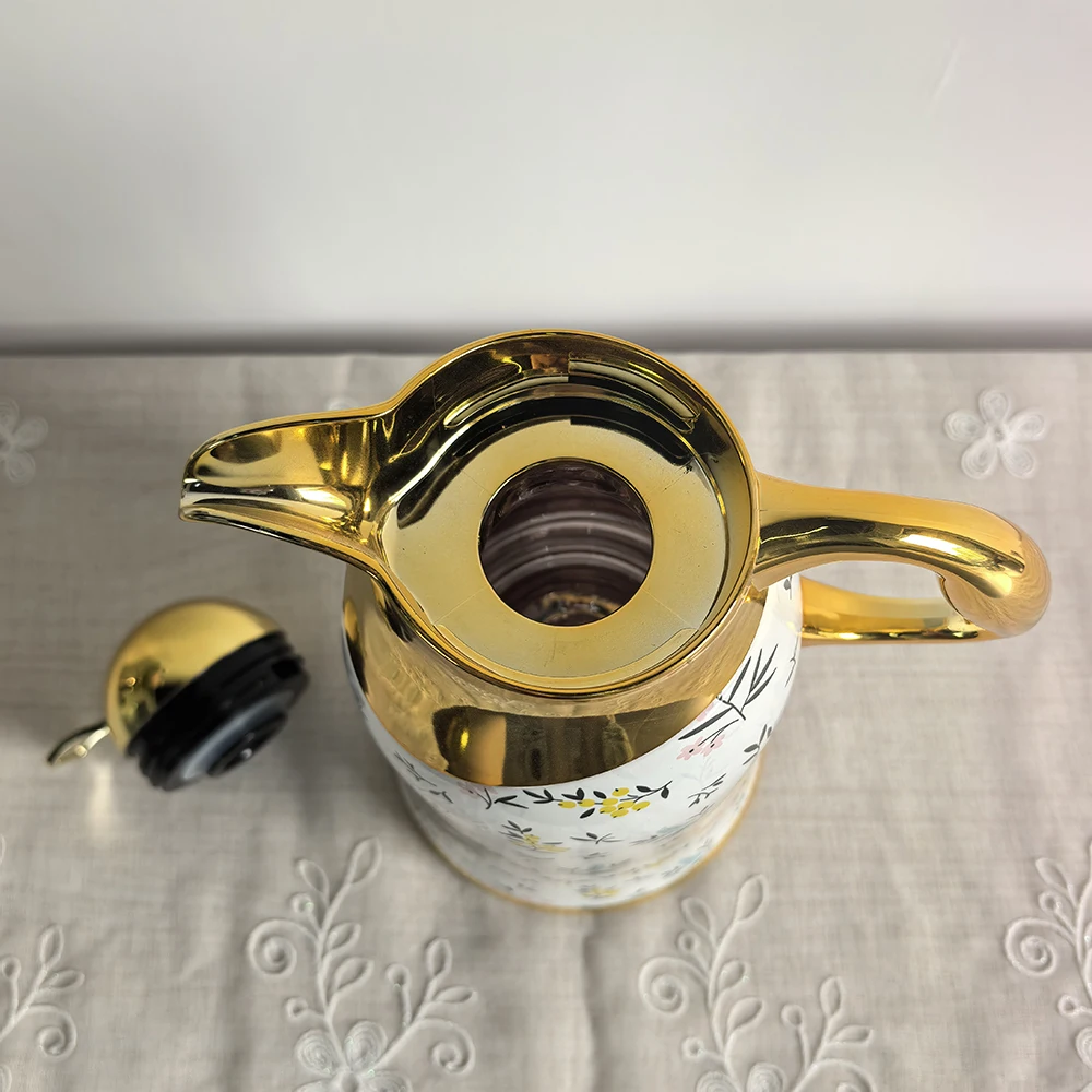Arabic Style Stainless Steel Double Wall Insulated Water Jug Coffee Pot Thermo Tea Pot with Handle