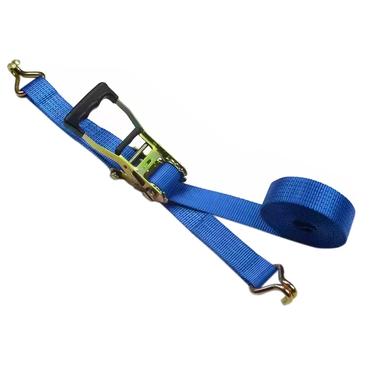 Factory Price Blue Plated Heavy Duty Truck Car Cargo Polyester Lashing Belt 50mm 5ton Ratchet Tie Down Strap