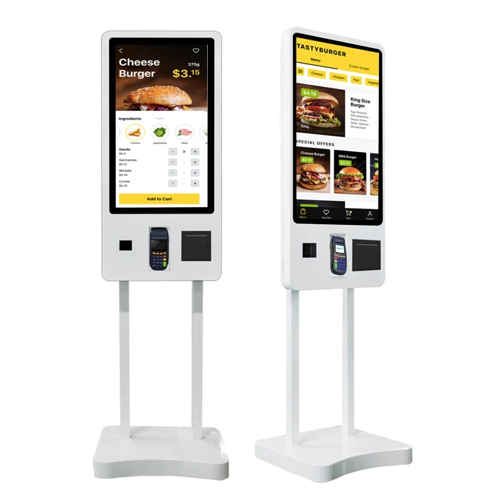  32 inch Self Service Payment Kiosk Automatic Touch Screen Ordering Machine for