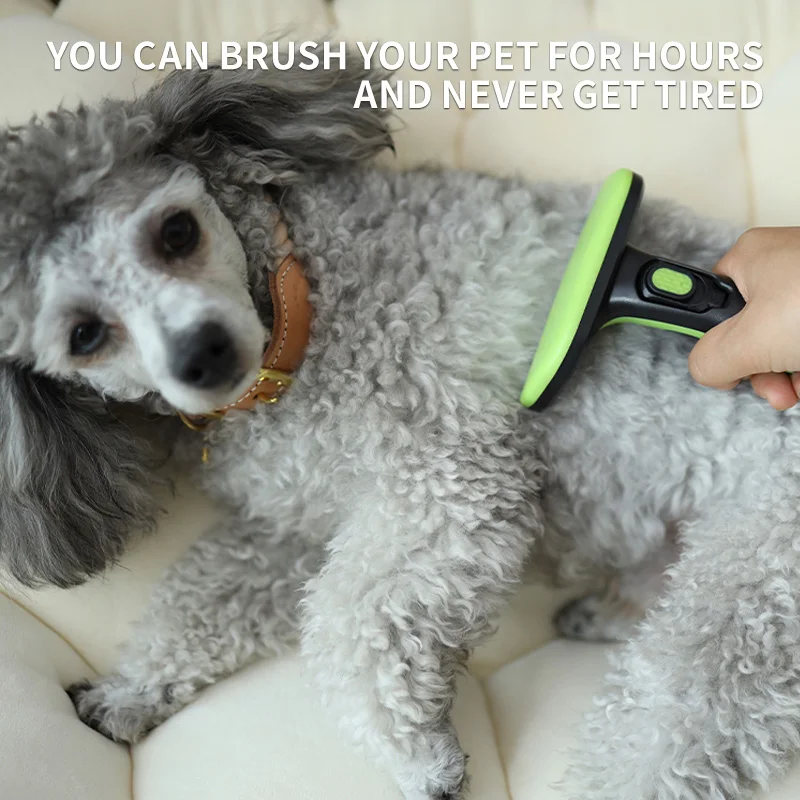New Animals Accessories Pet Deshedding Dematting Brush Tool and Pet Detachable Dog Grooming Brush
