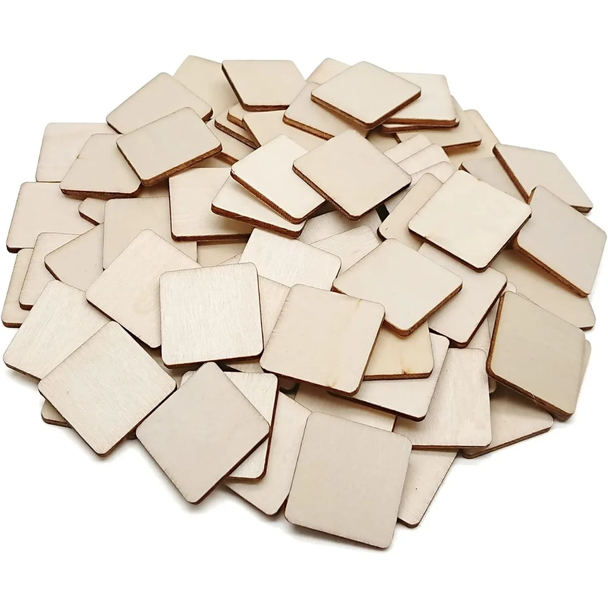 Wholesale Wooden Ornaments 50pcs 1-Inch Unfinished Wood Square Corner Pieces for DIY Crafts and Lettering Dropshipping