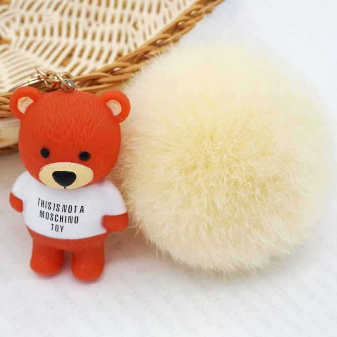 High quality fluffy rabbit fur pom poms for bag charms