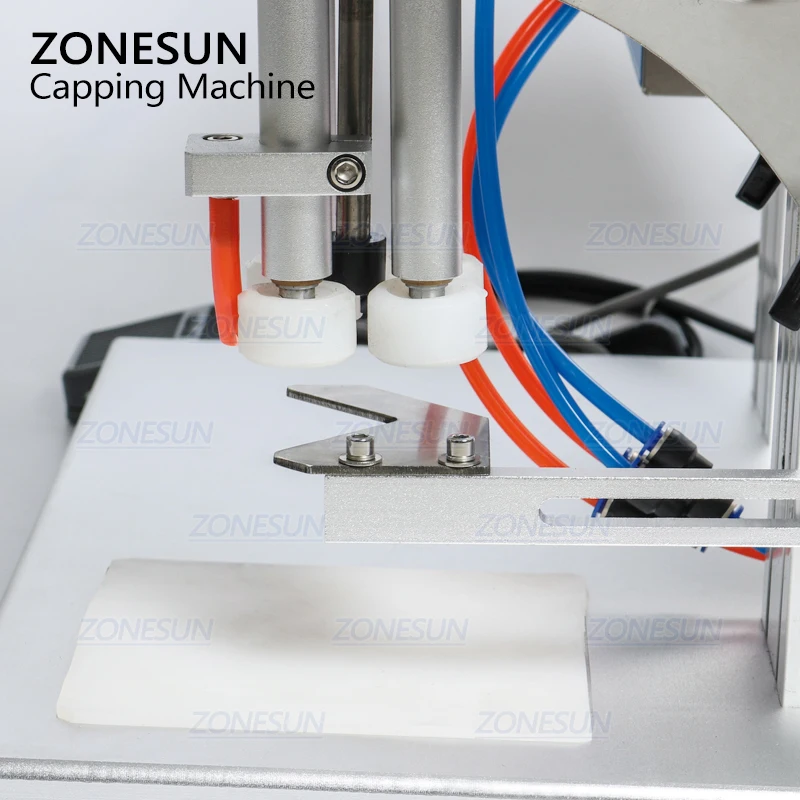  Полуавтоматический Настольный пневматический пластиковый колпачок ZONESUN винтовая машина для косметики воды напитков стеклянных бутылок с распылителем