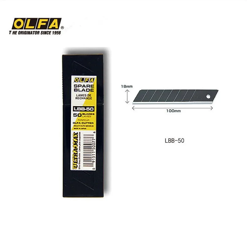 OLFA Blade Black Type 18mm LBB-50 alloy steel industrial blade durable heavy-duty blade