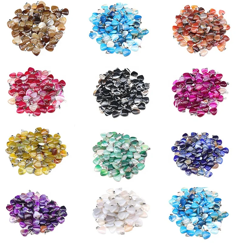 2025Agate Love Pendant for Women Men Heart Shaped Colorful Mixed Marble Couple Heart Shaped Necklace Engagement Jewelry Treasure