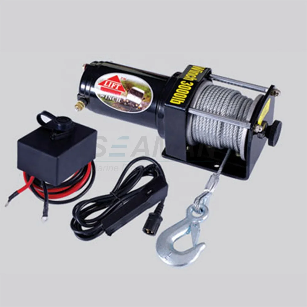 3000lb 12V ATV/UTV Electric Winch, Off-Road Waterproof Steel Cable Winch for ATV UTV Towing,Boat,Off-Road