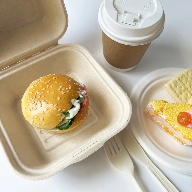 450ml bagasse clamshell food containers