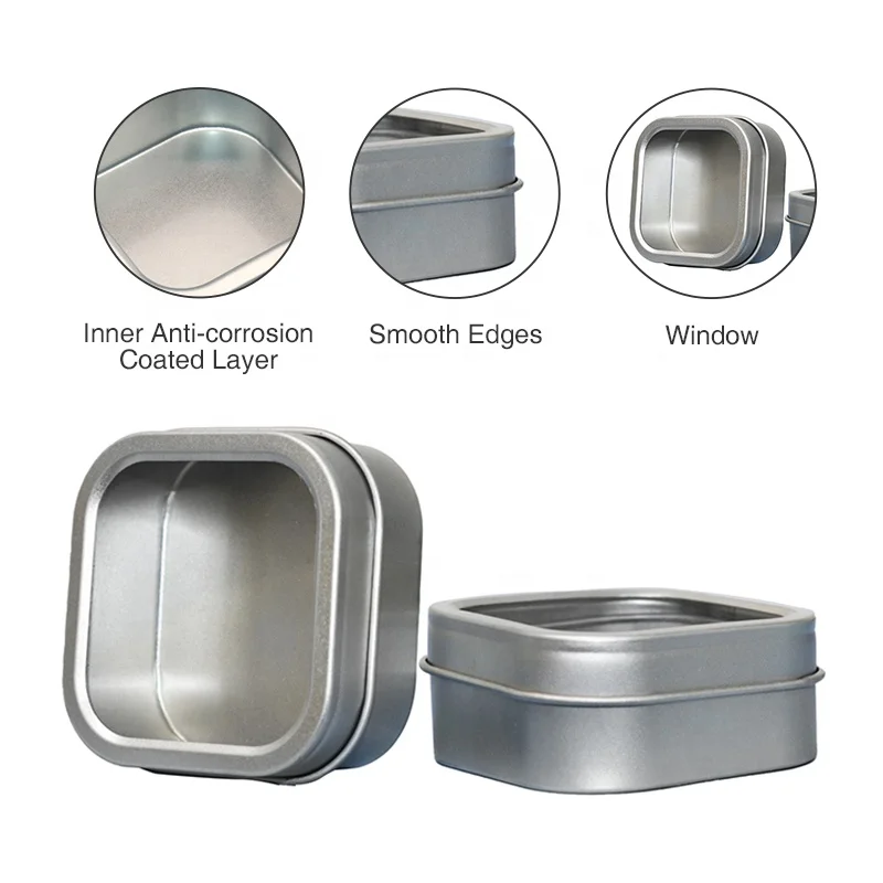 Small Mint Lip Balm Solid Perfume Soap Packaging Metal Rectangle Tin Box Tin Tube Case