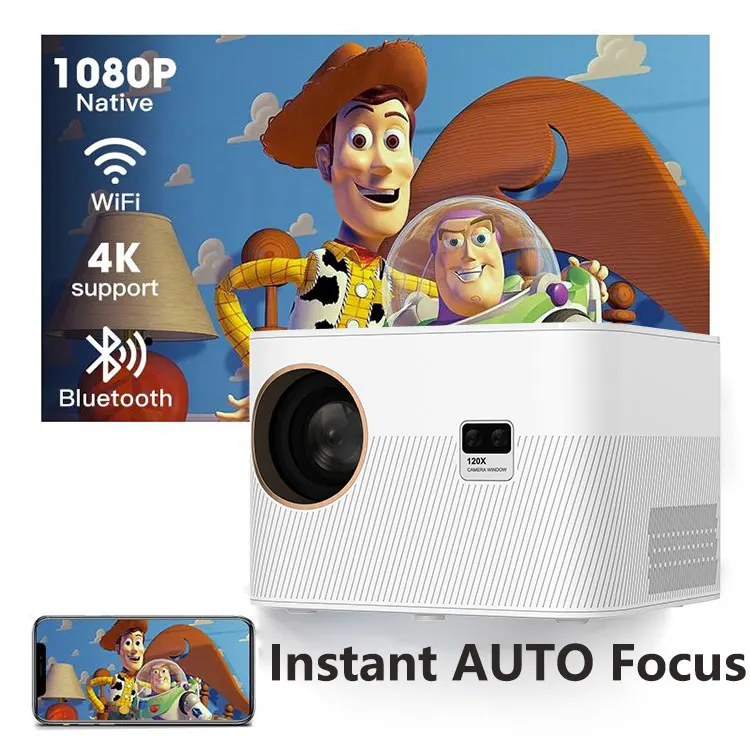 1080P Projector 4K Android 11.0 5G WiFi 2+16G RAM ROM 15000 Lumens Full HD LCD Home Theater 300 Inch Proyector LED Beamer