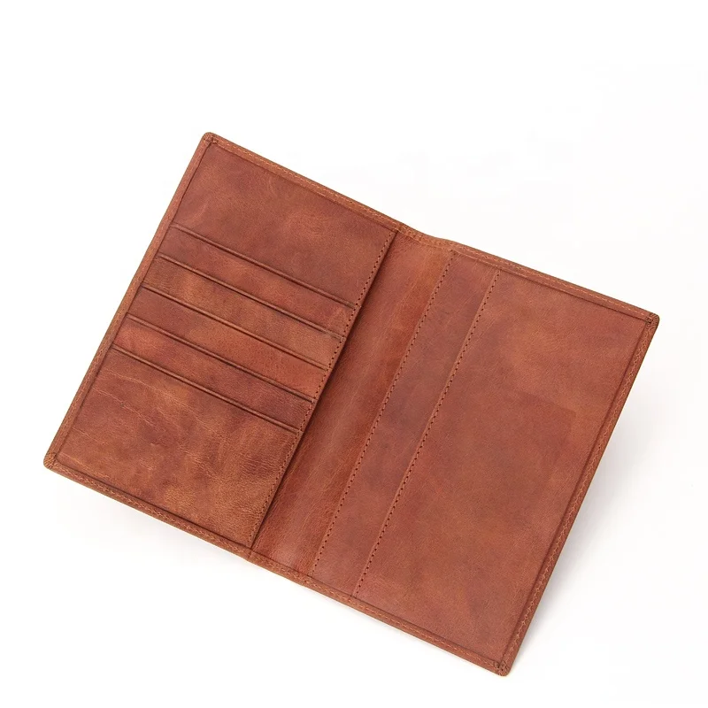 Wholesale factory direct Genuine Leather Passport Holder, leather wallet for travelling