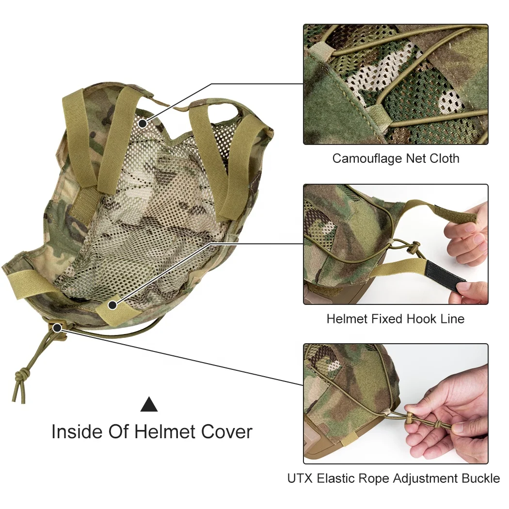 TOPTACPRO Original Camo Camouflage Tactical Hunting Gear Wendy Helmet Cloth Headwear Helmet Cover For Team Wendy Helmet