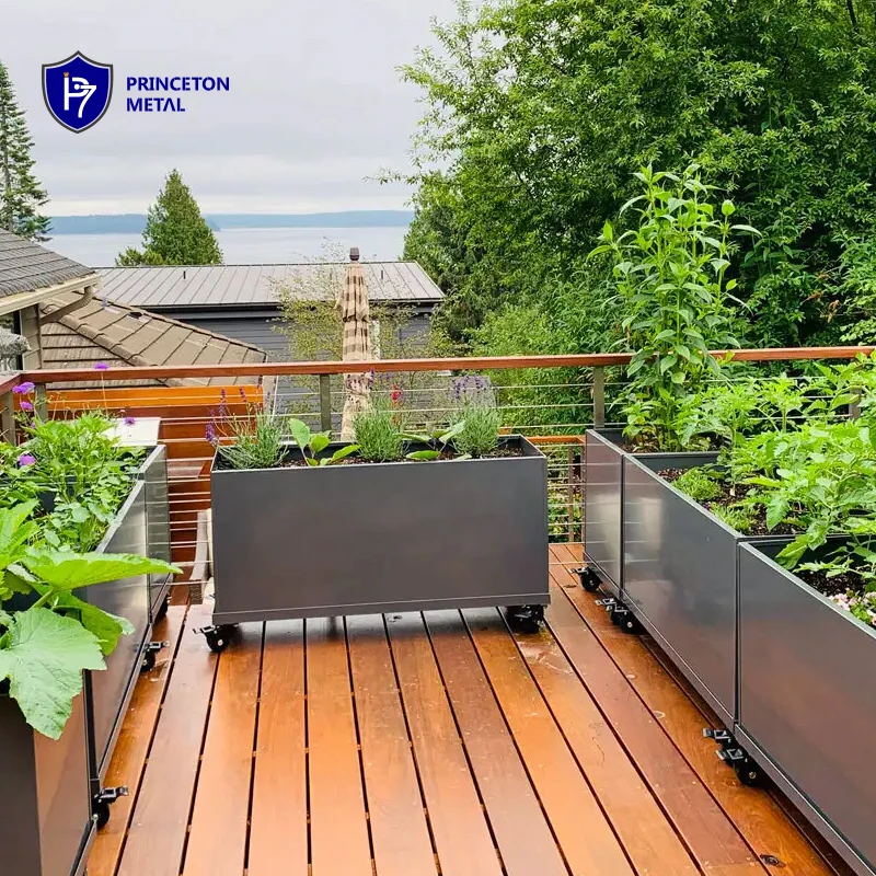 outdoor aluminum raised garden bed Customized commercial Aluminum planter box for distributor reseller