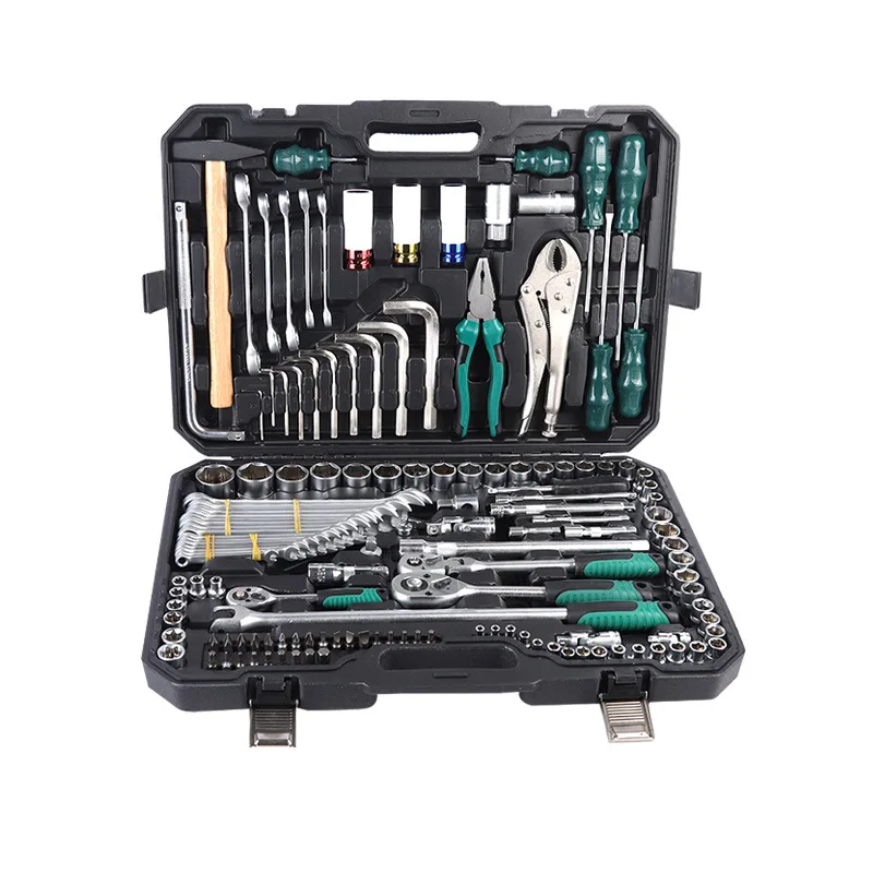 THPT 144 Pcs Ratchet Socket Set 1/2 1/4 Tool Kit Toolbox Case Wrench Spanners Car Repair Mechanics