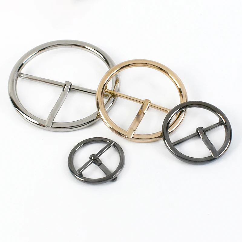 Shiny Bright Finish Round Metal Pin Buckles for Straps Customized Colors Lanyard Pin Buckle Belt Adjuster Wholesale