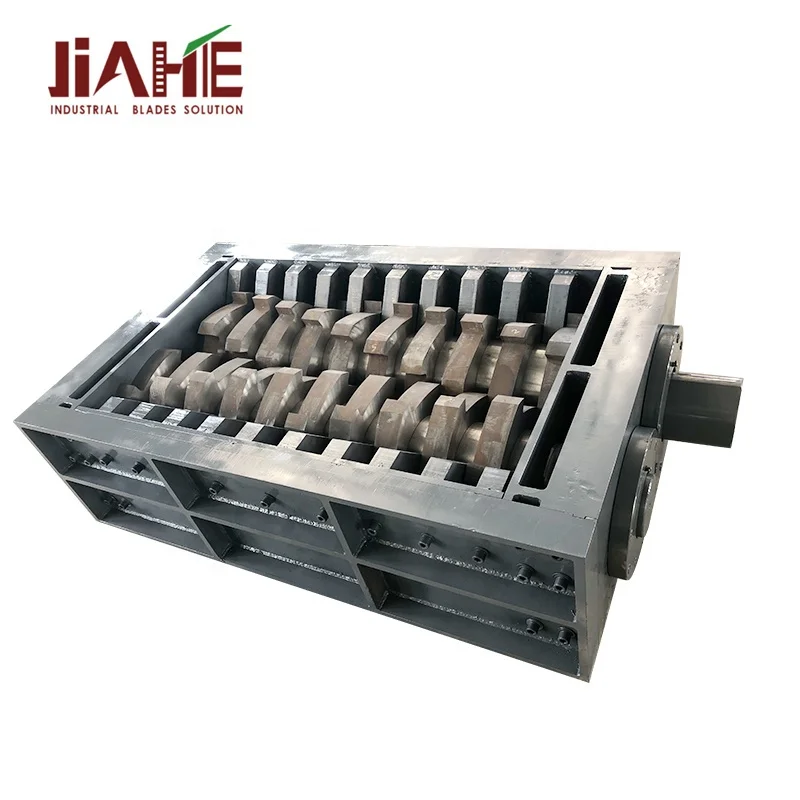 Cardboard/ Rubber /Pet Bottles /Wood /Food /Two Shafts Shredder Machine Chamber Box Blades