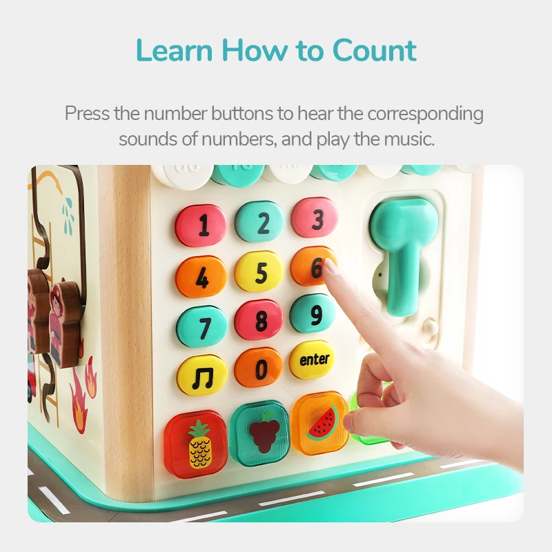 Top selling Educational friendly intelligent plastic activity cube building blocks Multi function kids music toys