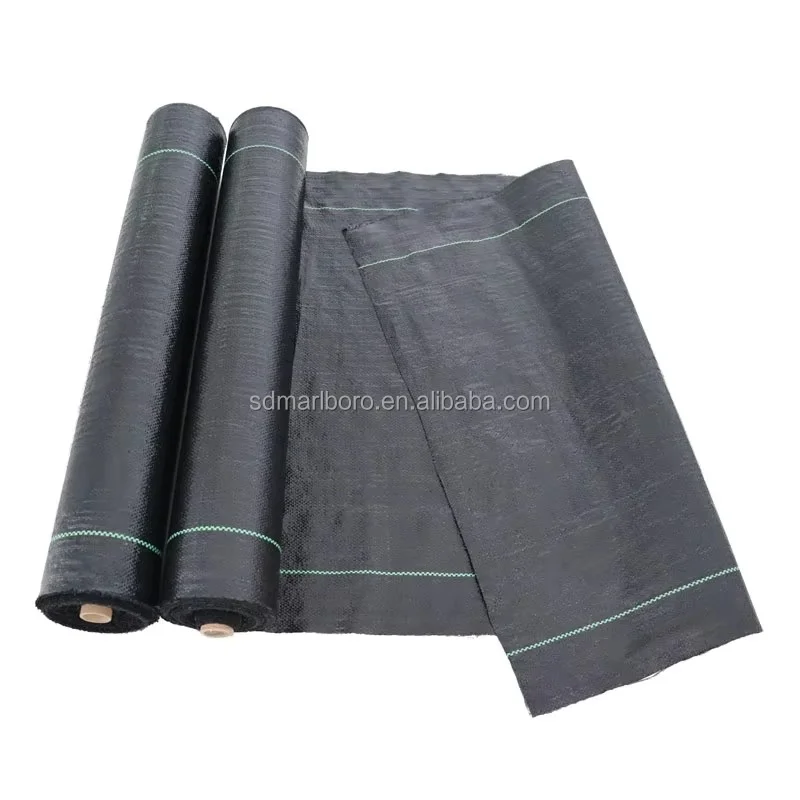 SDM Stabilization UV Fabric Weed Mat Roll Agricultural Ground Cover Plant Nursery Weed Control Membrane Black PP Woven Weed Ma