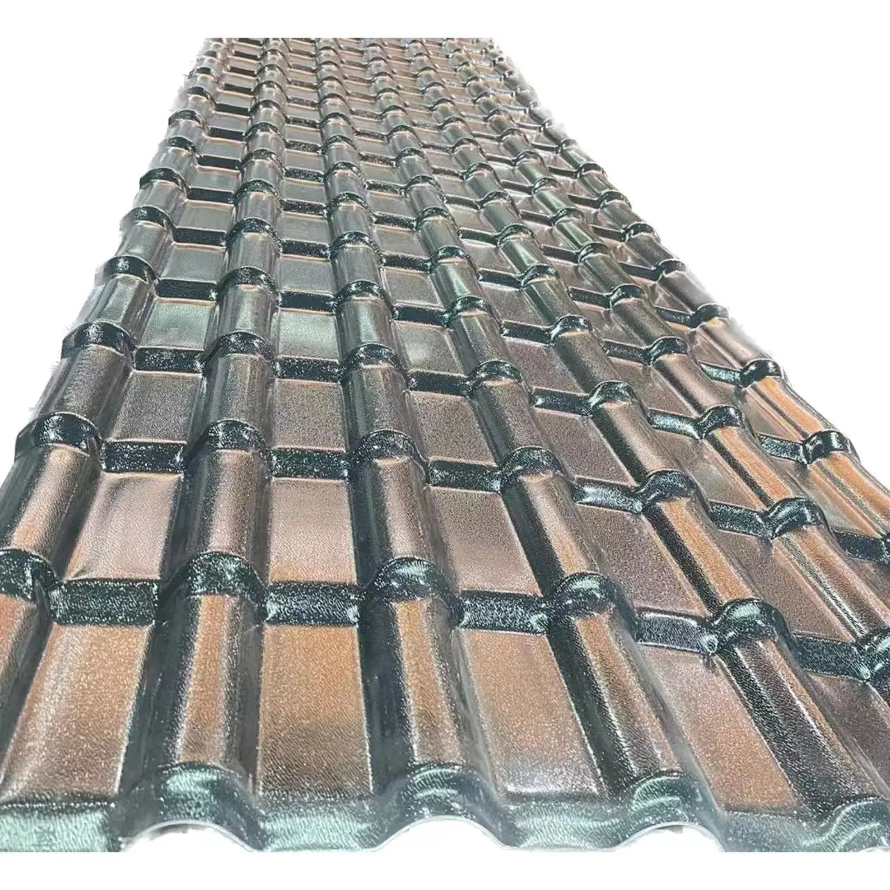 Light weight waterproof 2.5mm ASA synthetic Spanish bamboo roof tile for villa warehouse bus station