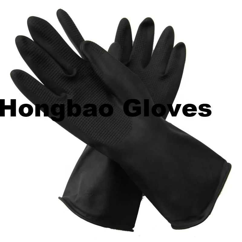 60g oem brand black  industrial gloves industrial latex rubber hand working gloves