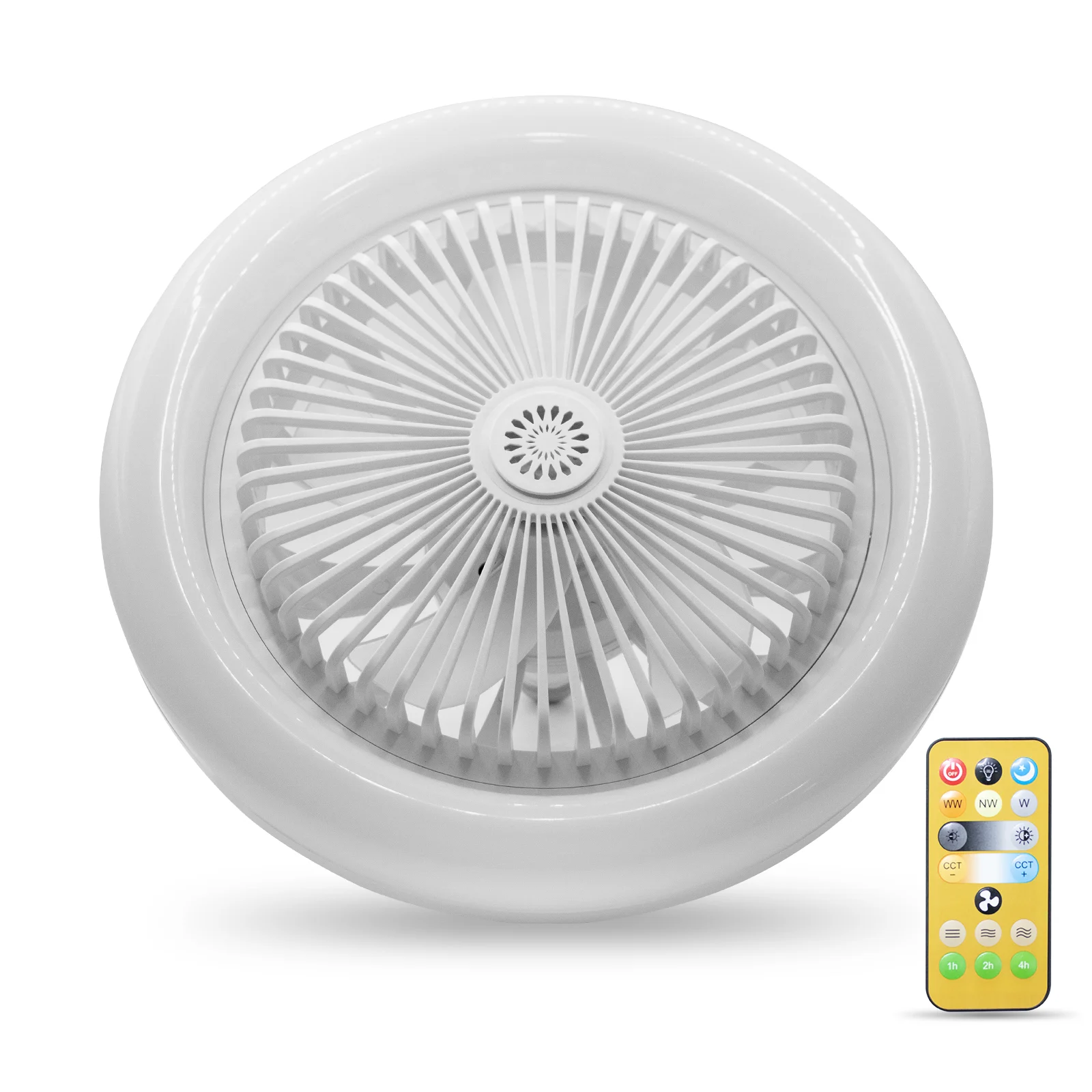 Remote Control 360 Degree Rotation Fan Lamp with LED Lights Quiet Ceiling Fans for Bedroom Living Room Interior