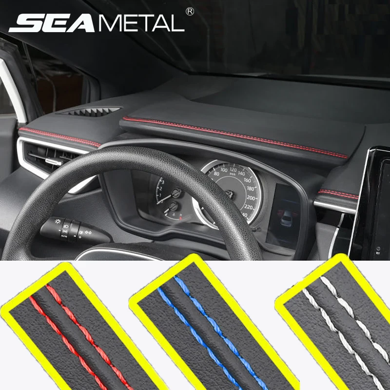 SEAMETAL Car Styling Accessories PU Leather Car Interior Mouldings Universal DIY Trim Braid Strips