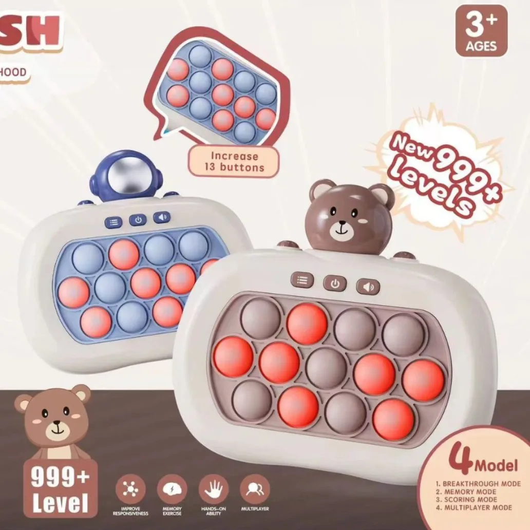 Light Up Toys Handheld Quick Push Game Console Electric Bubble Pop It Puzzle Game Machine Toy Fidget Toy for adult and children