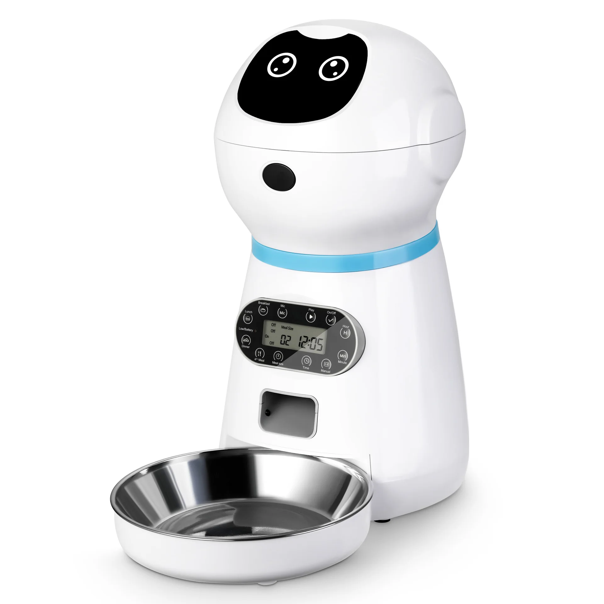 3.5L timer dog food dispenser with stainless steel bowl automatic smart pet feeder
