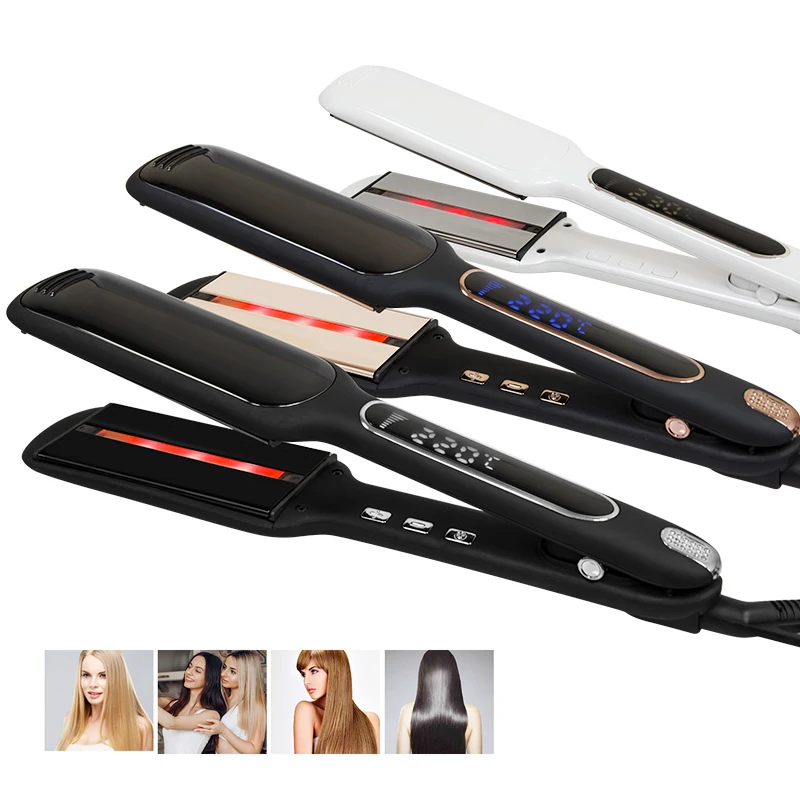 keratin protect ultrasonic infrared vigor wide plate statner pro flat iron nano titanium hair straightener professional
