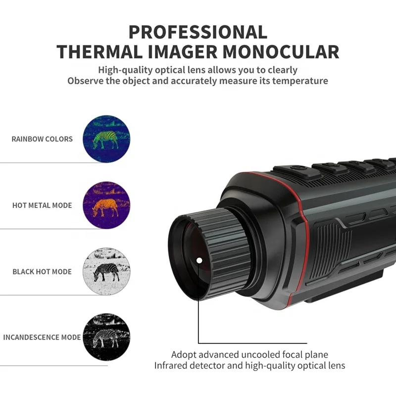 HTI A12 Day Night Handheld Thermal Vision Hunting Camera Guide Scope Portable Thermal Imaging Monocular For Hunting