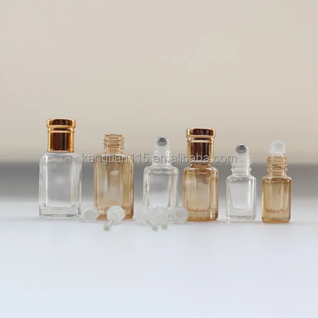 Hot 3ml 6ml 12ml octagonal glass roll on bottle small perfume essential oil bottle