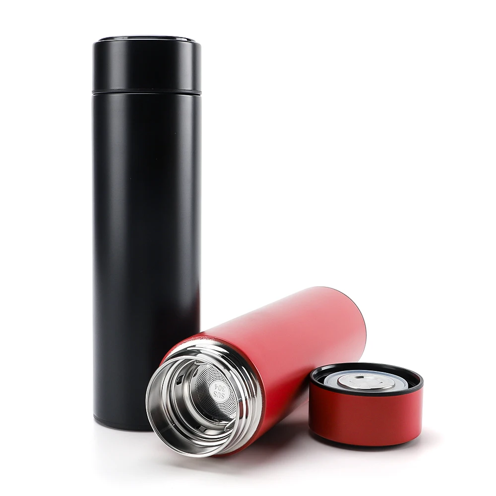 2020 Wholesale Custom Stainless Steel Vacuum Temperature Display Thermos Cup Travel Bottle Smart Vacuum Flask 500ml