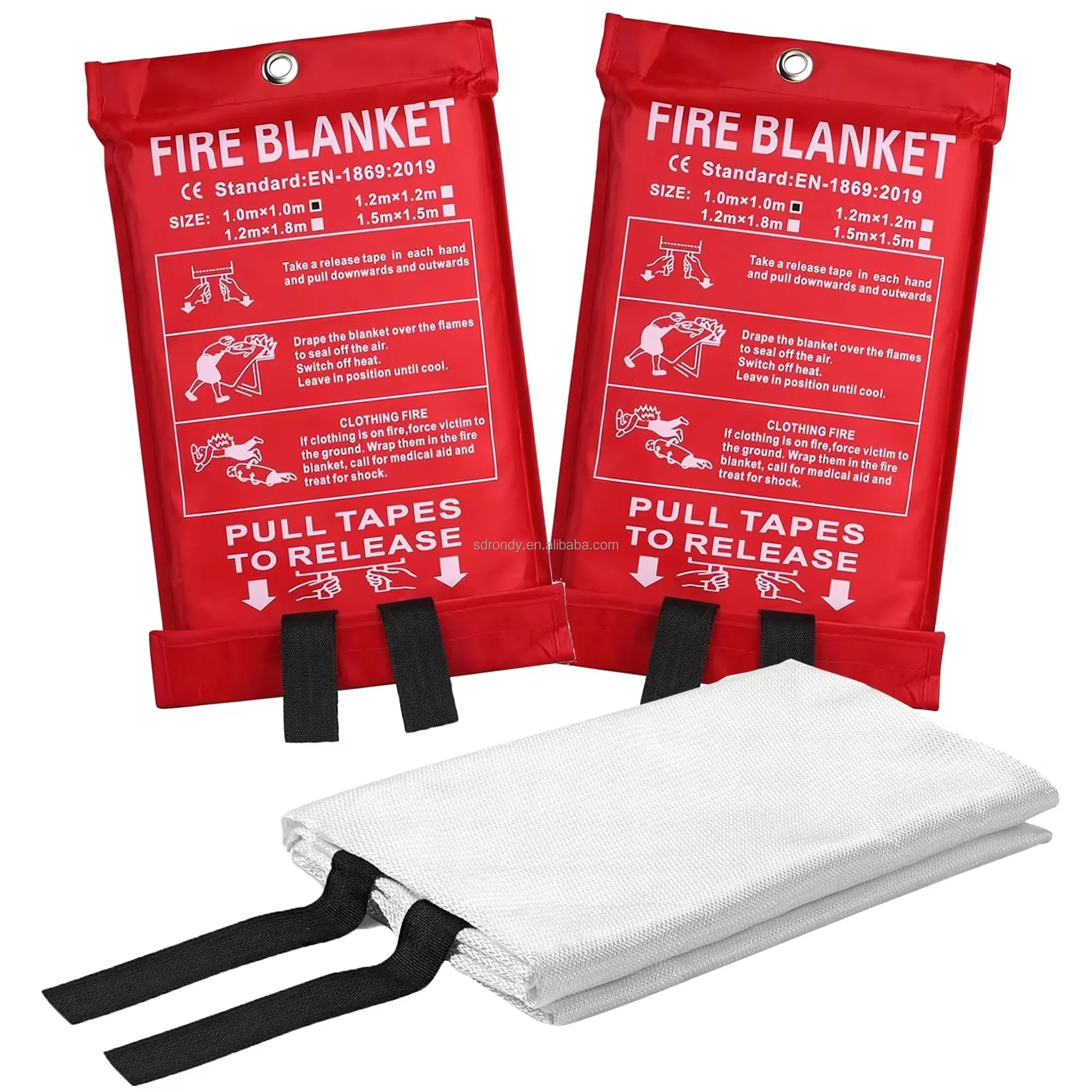 1m X 1m Flame Retardant Safety Fireproof Fiberglass Emergency Fire Extinguishers Blanket For Home Kitchen